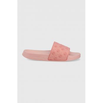 Pepe Jeans papuci Slider Sport femei, culoarea roz