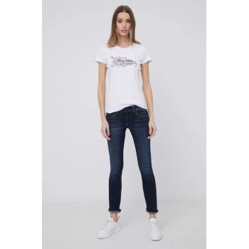 Pepe Jeans tricou Anna femei, culoarea alb