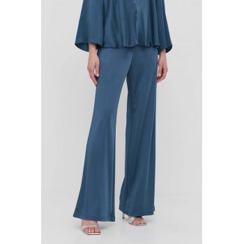 MAX&Co. pantaloni femei, culoarea albastru marin, drept, high waist
