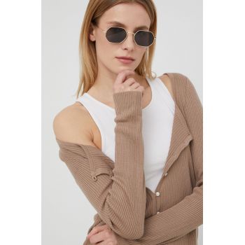 Vila cardigan femei, culoarea maro, light
