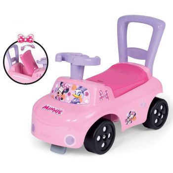 Masinuta copii Ride-On Smoby Minnie pink recomandata pentru copii cu varsta cuprinsa intre 10 si 36 luni, spatar cu functie de impingere, spatiu depozitare sub scaun