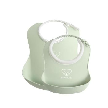 Set 2 bavete Baby Feeding Set Powder green BabyBjorn