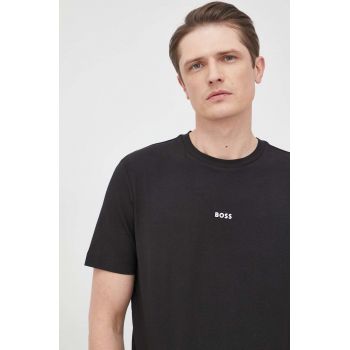 BOSS tricou BOSS ORANGE barbati, culoarea negru, cu imprimeu, 50473278