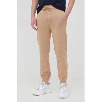 United Colors of Benetton pantaloni de bumbac barbati, culoarea bej, neted