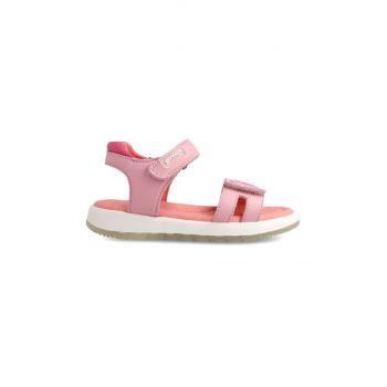 Garvalin sandale din piele pentru copii culoarea roz ieftine