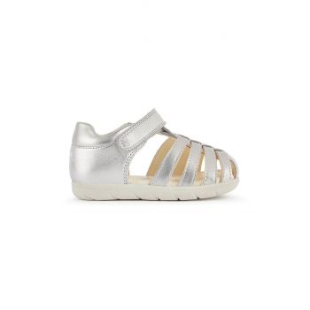 Geox sandale din piele pentru copii culoarea argintiu