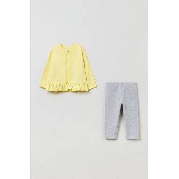 OVS set de bumbac pentru copii culoarea galben
