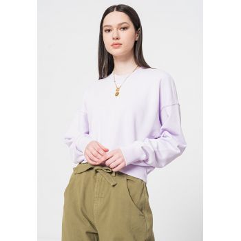 Bluza sport din bumbac cu maneci cazute