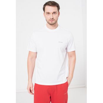 Tricou relaxed fit cu decolteu la baza gatului