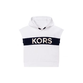 Michael Kors hanorac de bumbac pentru copii culoarea alb, cu imprimeu