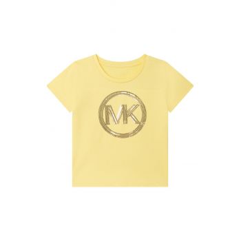Michael Kors tricou de bumbac pentru copii culoarea galben ieftin