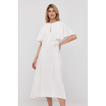 Liviana Conti rochie culoarea alb, midi, oversize de firma originala