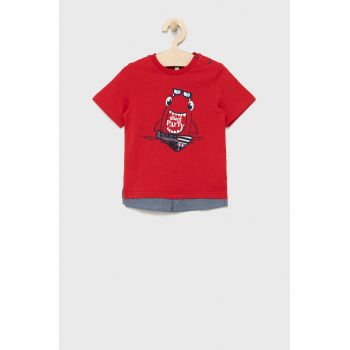 Birba&Trybeyond tricou de bumbac pentru copii culoarea rosu, cu imprimeu