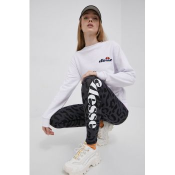 Ellesse bluza femei, culoarea alb, melanj