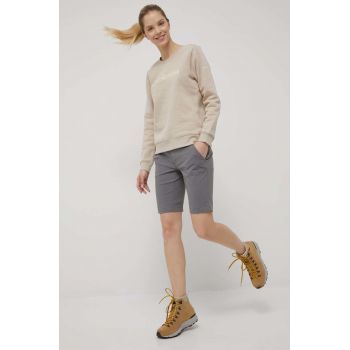 Columbia pantaloni scurți outdoor Saturday Trail femei, culoarea gri, uni, medium waist 1579881