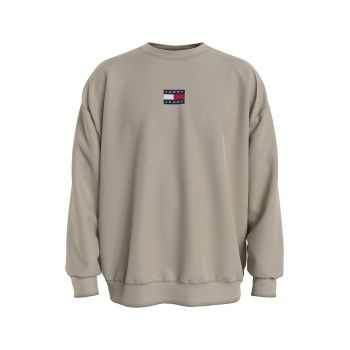 Bluza sport din amestec de bumbac organic cu decolteu la baza gatului
