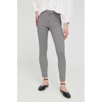 Answear Lab pantaloni femei, culoarea negru, mulata, medium waist