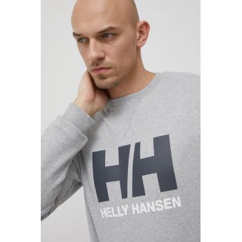 Helly Hansen hanorac de bumbac bărbați, culoarea gri, uni 53924