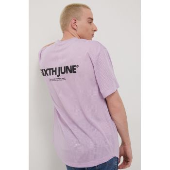 Sixth June tricou barbati, culoarea violet, cu imprimeu