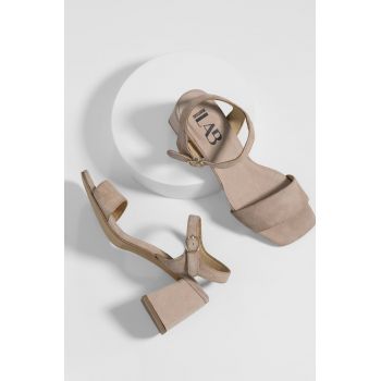 Answear Lab sandale din piele intoarsa culoarea roz
