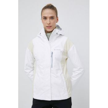 Columbia jachetă de exterior Hikebound culoarea alb, de tranziție 1989253 ieftina