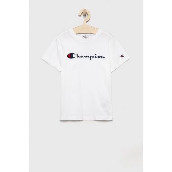 Champion tricou de bumbac pentru copii 305954 culoarea alb, neted