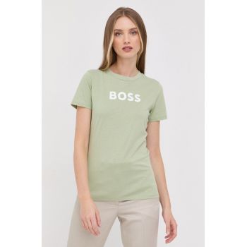 BOSS tricou din bumbac culoarea verde