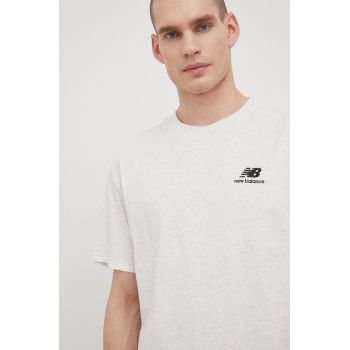 New Balance tricou din bumbac UT21503SAH culoarea gri, cu imprimeu