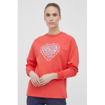 Jack Wolfskin bluza femei, culoarea roz, cu imprimeu