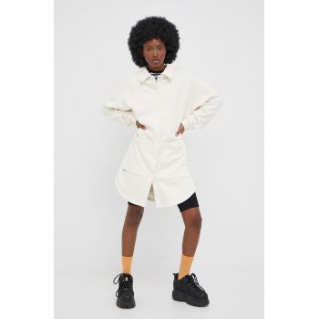 Puma camasa din bumbac 533427 femei, culoarea bej, cu guler clasic, relaxed