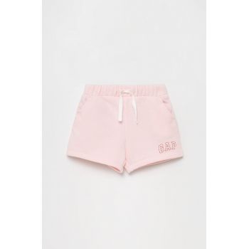 GAP pantaloni scurti copii culoarea roz, cu imprimeu, talie reglabila
