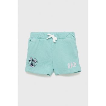 GAP pantaloni scurti copii culoarea turcoaz, cu imprimeu de firma originali