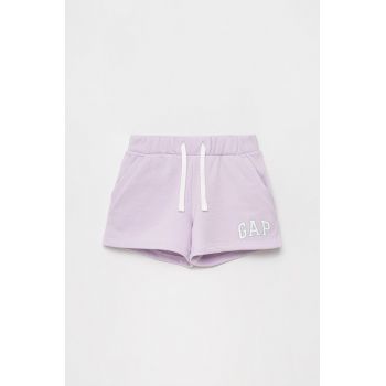 GAP pantaloni scurti copii culoarea violet, cu imprimeu, talie reglabila de firma originali