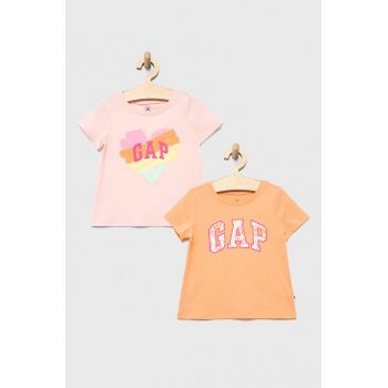 GAP tricou de bumbac pentru copii culoarea portocaliu ieftin