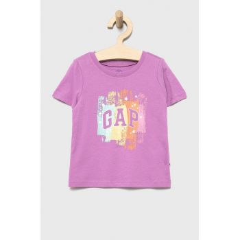 GAP tricou de bumbac pentru copii culoarea violet