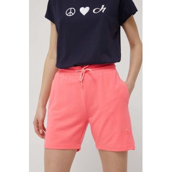 CMP pantaloni scurti femei, culoarea roz, neted, high waist