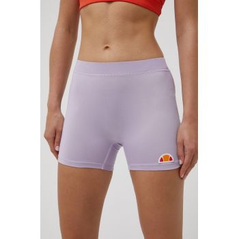 Ellesse pantaloni scurti femei, culoarea violet, neted, medium waist de firma originali