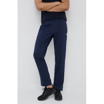 Reebok pantaloni de trening FU3094 barbati, culoarea albastru marin de firma originali