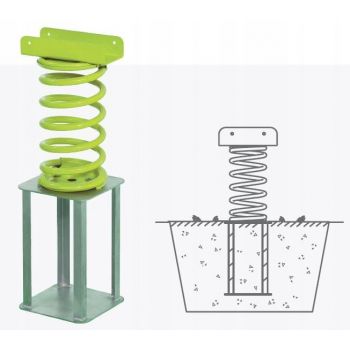 Balansoar pe arc pentru copii Elefant HDPE cu prindere in beton KBT