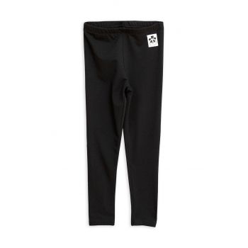 Mini Rodini leggins copii culoarea negru, neted