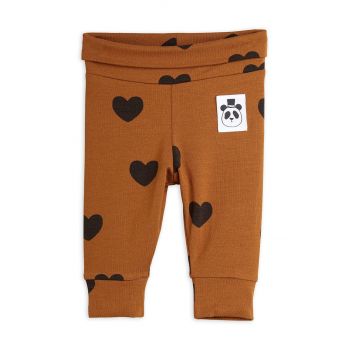 Mini Rodini pantaloni de trening pentru copii culoarea maro, modelator