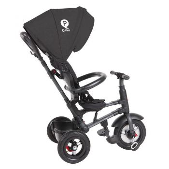 Tricicleta cu roti de cauciuc Qplay Rito Rubber Negru de firma originala