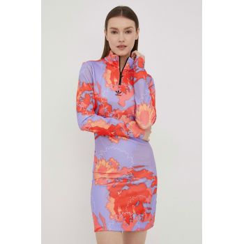 adidas Originals rochie HC4598 culoarea violet, mini, mulata