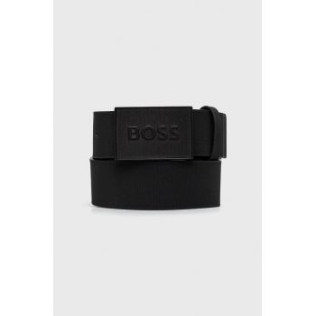 BOSS curea de piele barbati, culoarea negru