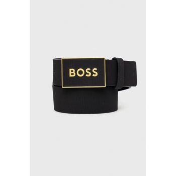 BOSS curea de piele barbati, culoarea negru