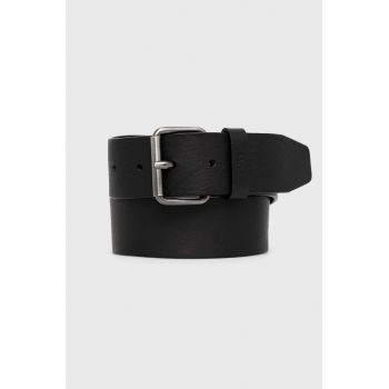 BOSS curea de piele barbati, culoarea negru