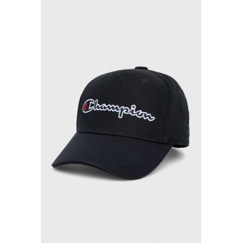 Champion șapcă din bumbac 805550 culoarea negru, cu imprimeu 805550-BS538 la reducere