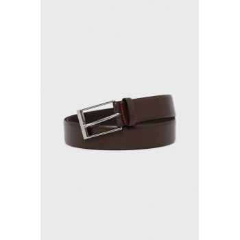 HUGO curea de piele barbati, culoarea maro