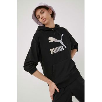 Puma bluza 534695 femei, culoarea negru, cu imprimeu