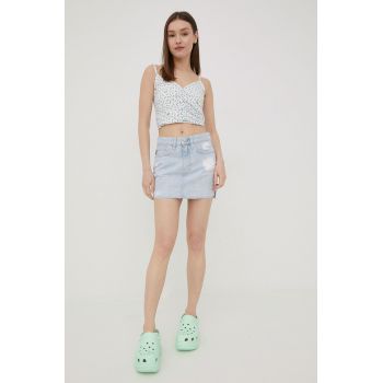 Superdry fustă din denim mini, dreaptă